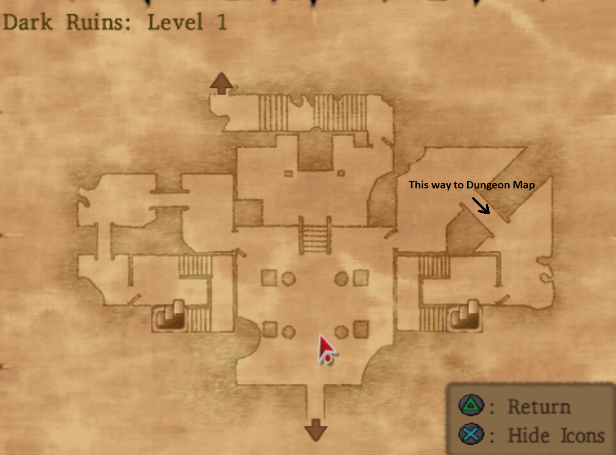 Map of Dark Ruins Level 1
